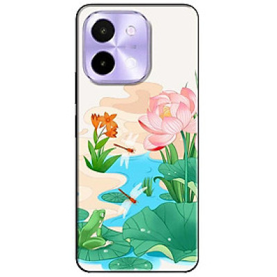 Ốp lưng cho Vivo Y03 - Y03T - Y18 - Y18S - Y18T - Y27 5G - Y28 4G - Y36 - Sen Hồng Chuồn Đỏ - Hàng Chính Hãng