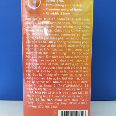 Bộ 2 hộp bao cao su True-X SeduceX chấm nổi 1 hộp 12 chiếc
