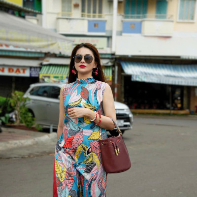 Áo Dài Cách Tân Ngọc Hà ADA004 thời trang thiết kế Hity