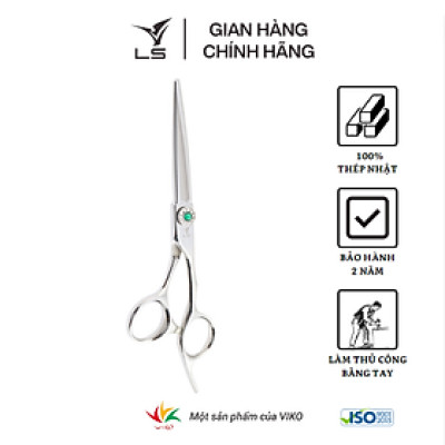 Kéo cắt tóc LS lưỡi thẳng quai offset vênh đỡ ngón cố định FA73/6.0