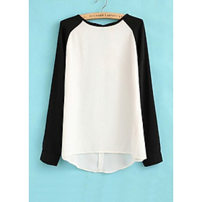 Áo nữ dài tay phối màu 80