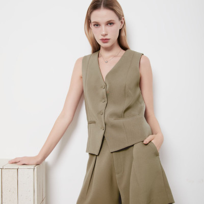 DOTTIE - Quần ngắn xếp ly lưng cao - Q0324