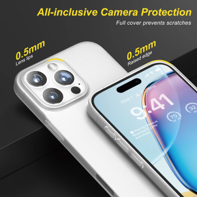 Ốp lưng dành cho iPhone 16 Pro Max, iPhone 16 Pro, iPhone 16 Plus, iPhone 16 hiệu Memumi siêu mỏng 0.3mm, thiết kế tối giản, chống vân, chống sốc, bảo vệ camera cao cấp - Hàng chính hãng.