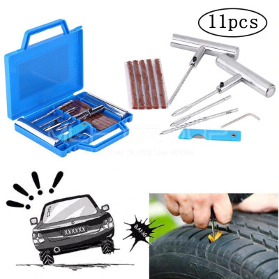 Bộ Hộp Dụng Cụ Vá Lốp Xe Lốp Không Săm Vá Lụi (vá ngoài) Bằng Thép Không Gỉ Cho Xe Oto, Xe Hơi Và Xe Máy DRU - Hàng Chính Hãng