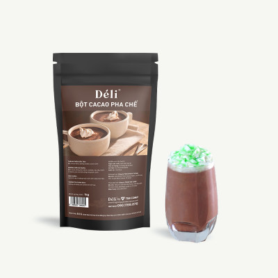 Combo Bột Sữa Cao Cấp 1kg+ Hồng trà Déli 400gr+ Bột cacao Déli 1kg, nguyên liệu pha chế trà sữa Chocolate
