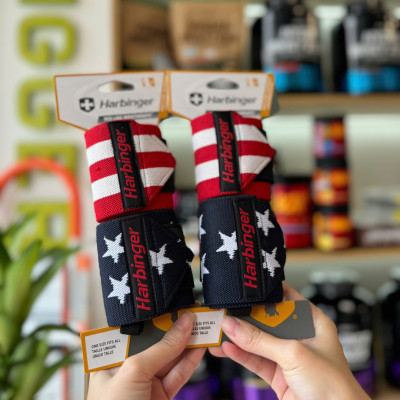 Quấn Cổ Tay Tập Gym Harbinger Red Line Wristwraps Unisex 18 Inch Flag