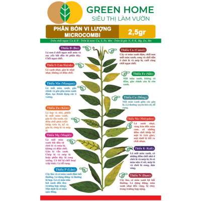 Phân Vi Lượng Micro Combi, GreenHome, Gói 2.5Gr, Cung Cấp Vi Lượng Thiết Yếu Cho Cây Trồng