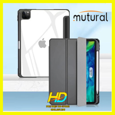 Bao Da Cao Cấp Dành Cho iPad Pro 11 inch 2021/2020/2018 (Dùng Chung) Chính Hãng Mutural Folio Case Lưng Trong Suốt, Chống Sốc, Có Ngăn Đựng Bút Tiện Lợi - Hàng Chính Hãng