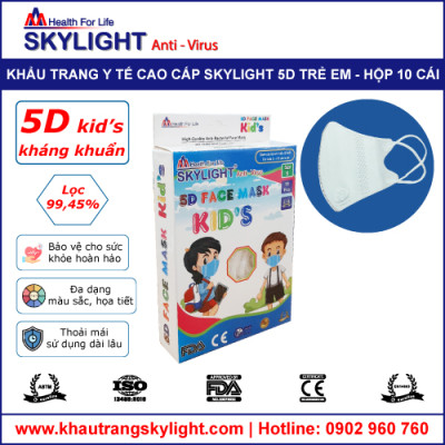 Khẩu trang y tế Skylight 5D Kid’s – Hộp 10 cái