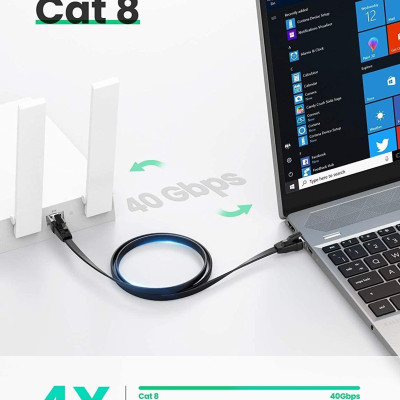 Ugreen UG10981NW134TK 2M CAT8 U-FTP 2000Mhz 30AWG cáp mạng màu đen - HÀNG CHÍNH HÃNG