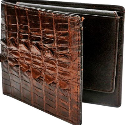 Bộ Ví & Thắt Lưng Nam Da Cá Sấu Gai Đuôi Huy Hoàng HT2242-HT4245 (23 x 11,5 cm) - Nâu Đất