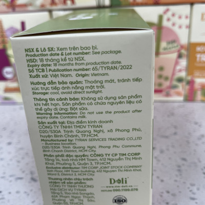 Bột trà sữa Thái xanh 3in1 Déli - Hộp 320gr (8 gói), pha chế trà sữa tiện lợi, nhanh chóng