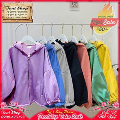 ÁO HOODIE - ÁO KHOÁC NỈ NGOẠI Form Dơi Lửng (Kèm Video - HD1250 - Khoen Dây Kéo)
