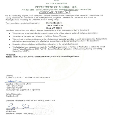 Combo 5 hộp Viên uống Nấm Vân Chi Núi Phú Sĩ Teresa Herbs - Tăng cường sức đề kháng, hệ miễn dịch (Lọ 60 viên)