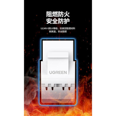 Ugreen UG30898NW185TK 180 độ Màu Trắng Đầu nối mạng RJ45 Cat5e UTP - HÀNG CHÍNH HÃNG