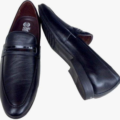 Giày tây nam Trường Hải đen da bò đen đế cao 2.5cm GT112