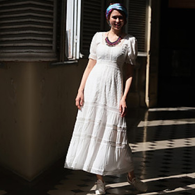 Đầm Maxi Trắng Đầm Maxi Đi Biển Thời trang thiết kế Hity DRE119 (Trắng Kim Cương)