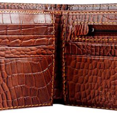 Bộ Ví & Thắt Lưng Nam Vân Cá Sấu Huy Hoàng HT2112-HT4115 (23 x 11,5 cm) - Nâu