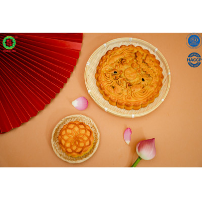BÁNH TRUNG THU MẶT TRĂNG 001: NHÂN THẬP CẨM GÀ QUAY JAMBON 8 TRỨNG 800G -Thành Long - VIỆT NAM