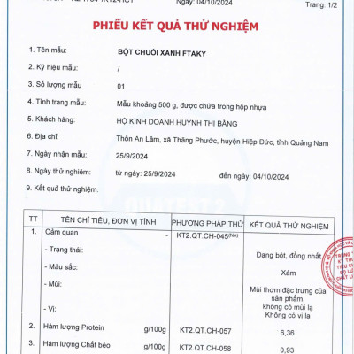 [combo 2 hủ] Bột Chuối Xanh FTAKY, Chuối Rừng 100%, Bột Chuối Nguyên Chất Sấy Lạnh ,Giàu Chất xơ, Vitamin, Hủ 500g,