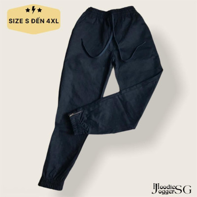 Quần jogger kaki zipper nam nữ đều mặc được chất kaki dày dặn