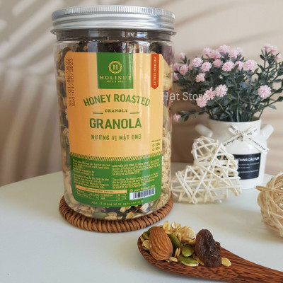 Ngũ Cốc Granola Nướng Vị Mật Ong Hạt Nhập Khẩu - thương Hiệu Holinut/500gram