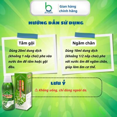 Nước Tắm Gội Cảm Xuyên Hương Hỗ Trợ Phòng Ngừa Cảm Lạnh, Cảm Cúm - 250ml