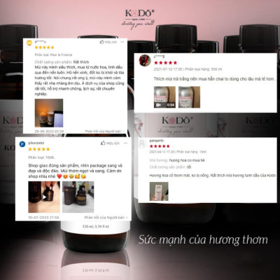 Combo 3 Chai Tinh Dầu Nước Hoa KODO 10ml Hương Thơm Thư Giãn, Dịu Nhẹ, Tươi Mát Dành Cho Spa