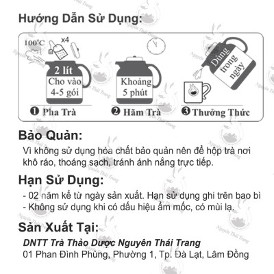 Combo 5 Hộp Trà Trinh Nữ Hoàng Cung Trị U Xơ Tử Cung, Tiền Liệt Tuyến Túi Lọc - Nguyên Thái Trang (Hộp 2gr X 50 Gói)