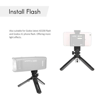 Chân đế gấp ba chân mini Godox MT01 để bàn có vít gắn 1/4 "5 mức có thể điều chỉnh cho Godox AD200 Godox A1