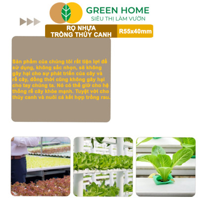 10 Rọ Trồng Rau Thủy Canh GreenHome, 55x55x40mm, Chuyên Dùng Trồng Cây, Tiện Lợi
