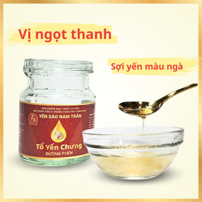[Combo 3 hộp] Yến chưng Đường phèn 7 gram Tổ Yến Tươi - Yến Sào Nam Trân. Hộp (6 lọ x 70 ml)