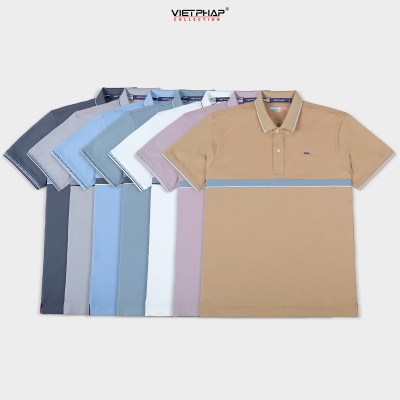 Áo Polo Nam VIỆT PHÁP Form Luxury - Thun Cá sấu Phối, lịch lãm, sang trọng 9702