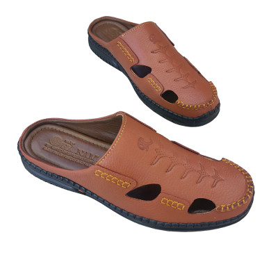 Dép Bít Mũi Nam Da Bò Thật TiTi ĐÔ Cao Cấp GSB20106d