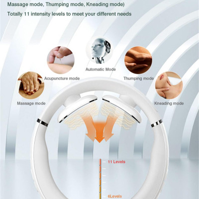 CINCATDY Foldable Portable Neckband Earphone Wireless In-Ear Headset Comfortable Ergonomic Neckband Design Intelligent Neck Massage