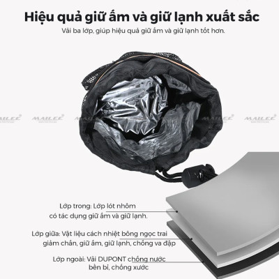 Túi giữ nhiệt đựng bình nước xe đạp ESL-007-4 giữ nhiệt giữ lạnh treo tay lái địa hình (Màu dupont) độ bền cao, chống rách, chống nước) kích thước 24x9cm - Mai Lee