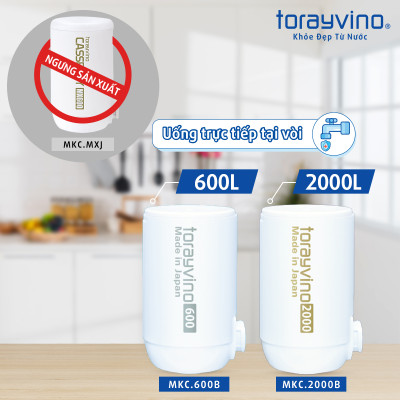 Lõi lọc nước thay thế tại vòi Torayvino MKC.2000B - Uống trực tiếp tại vòi - 2000L - Hàng chính hãng Nhật Bản