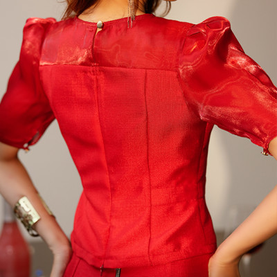 Áo Peplum Tweed Phượng Hoàng TOP184 Thời trang thiết kế Hity