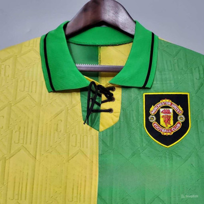 Áo Bóng Đá Retro Manchester United 1992 - Sân Khách bản cao cấp vải Cotton Polyester