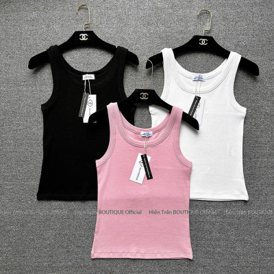 Áo sát nách, áo 3 lỗ nữ Hiền Trần BOUTIQUE form ôm không đệm ngực, chất cotton tăm lụa mềm mại, co giãn tốt- AH02