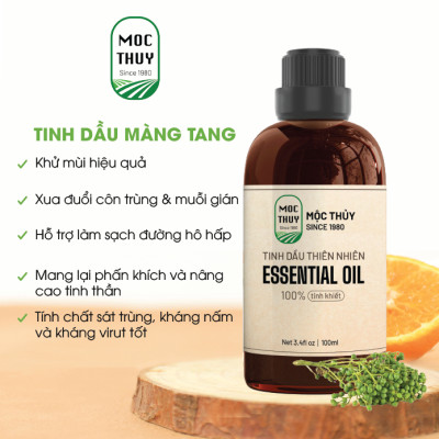 Tinh Dầu Màng Tang Nguyên Chất Hữu Cơ MỘC THỦY 100ML - Maychang Essential Oil - Khử Mùi Xông Thơm Phòng, Thư Giãn - Đạt chuẩn chất lượng kiểm định