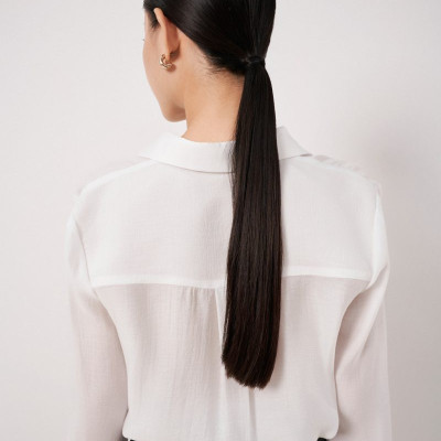 Set áo blazer kết hợp cùng sơ mi cổ đức và quần 2 ly ống rộng NAOMI thiết kế cao cấp WHITE CHIC