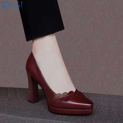 Giày cao gót nữ da lì cao cấp ROSATA RO441 - 8p - Đen, Đỏ, Kem - HÀNG VIỆT NAM - BKSTORE