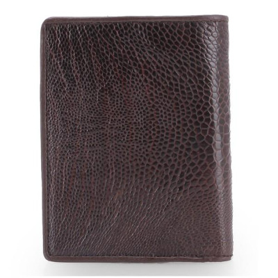 HH2415 - Bóp nam Huy Hoàng da đà điểu da chân kiểu đứng màu nâu đất