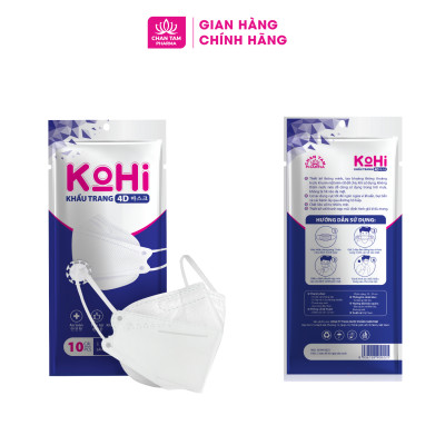 [Chính Hãng] Khẩu Trang 4D KOHI 4 Lớp Kháng Khuẩn, Ôm Khít Mặt -  Túi 10 Cái