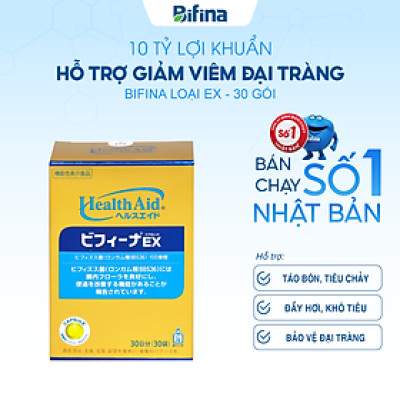 Men vi sinh Bifina Nhật Bản Loại EX - Hộp 30 gói - Hỗ trợ hội chứng ruột kích thích, đại tràng co thắt