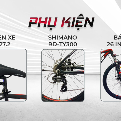 Xe đạp thể thao Tekko S100 Khung nhôm cao cấp, cỡ 26 inch Phù hơp với người cao từ 1m45 trở lên
