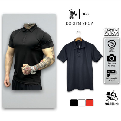 Áo thun Polo Basic tập gym nam DO GYM SHOP polo trơn thun cá sấu