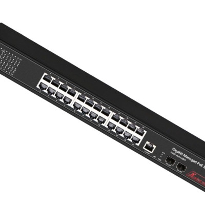 Bộ chuyển mạch 26 port managed switch, 24 port Gigabit PoE, 2 SFP, 400W power supply  - Xmethod Network - Hàng chính hãng 