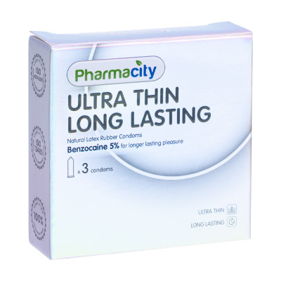 Bao Cao Su Pharmacity Ultra thin Long Lasting N (Hộp/3 cái)